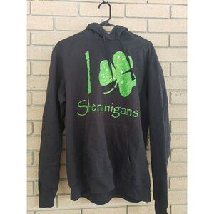 Black "I Love Shenanigans" Irish Clover Hoodie Size: Large